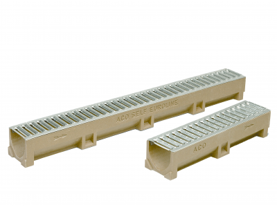 Žľab z polymérbetónu 50 cm, krycí rošt z pozinkovanej ocele