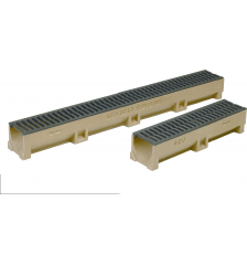 Žľab z polymérbetónu 100cm*, liatinový rošt